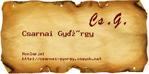 Csarnai György névjegykártya