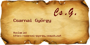 Csarnai György névjegykártya