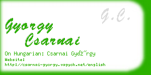 gyorgy csarnai business card